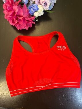 Fila Sport Red Athletic Workout Racerback Sports Bra Sz‎ L